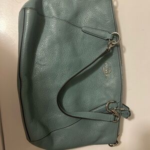 Coach Teal Leather Shoulder Bag